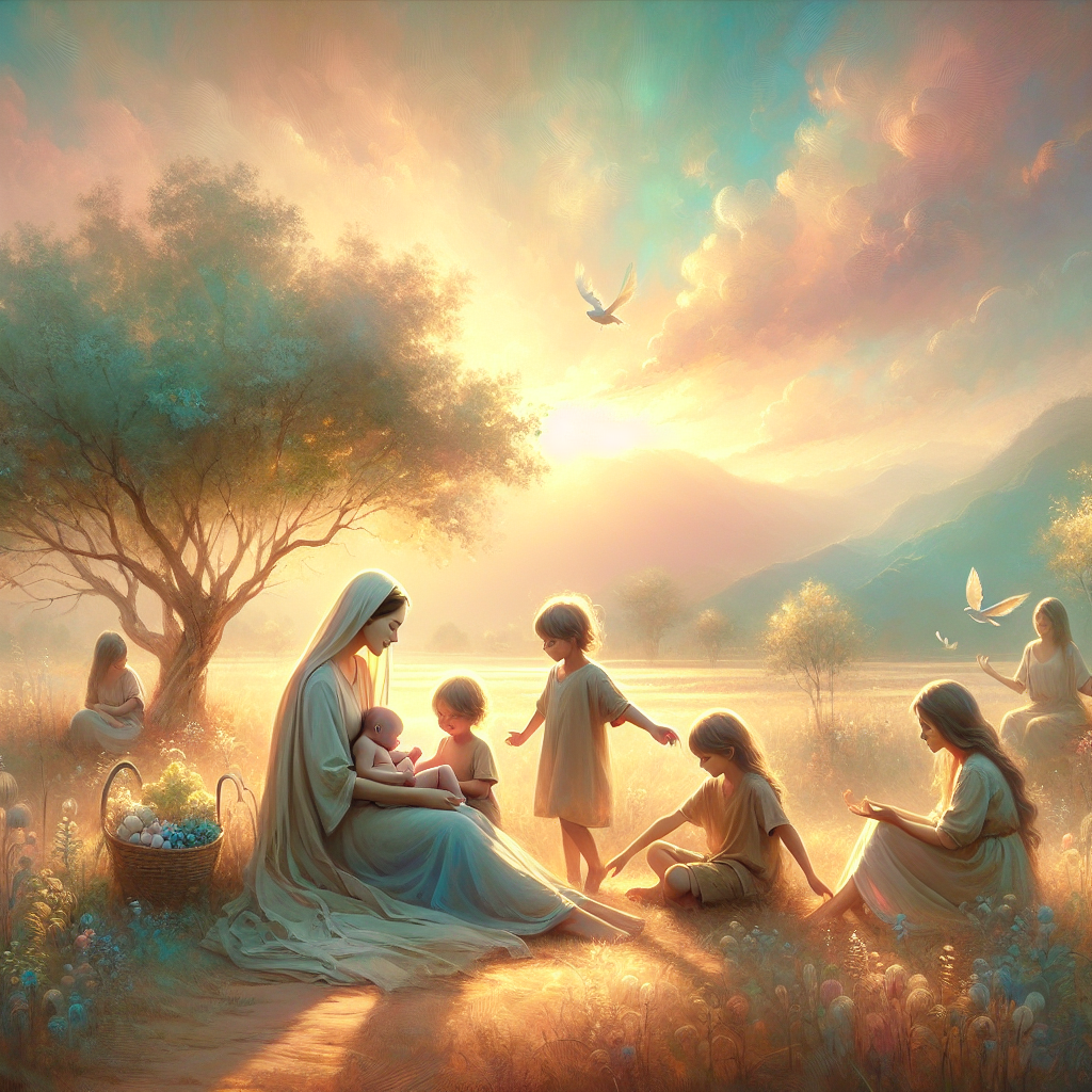 Gerar uma imagem de uma mãe com seus filhos viajando de forma tranquila, em um momento de conexão e alegria, sem poses forçadas. A cena deve transmitir calma e reflexão, com tons pastéis, terrosos e quentes, e uma luz natural suave, sem texto ou marcas d'água.